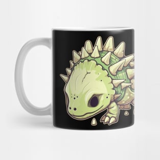 Scary Chibi Stegosaurus Isometric Dinosaur Skeleton Mug